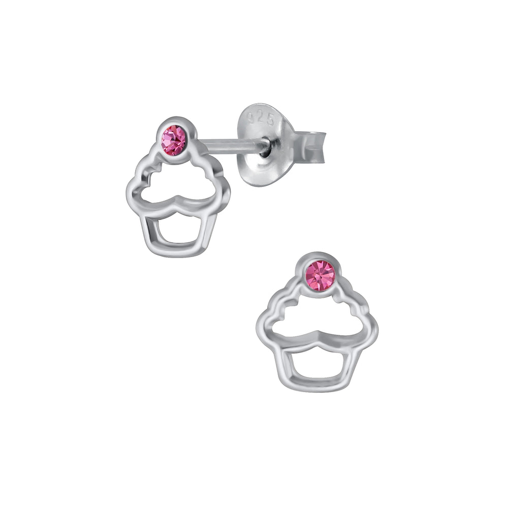 CUPCAKE CRYSTAL STUD EARRINGS